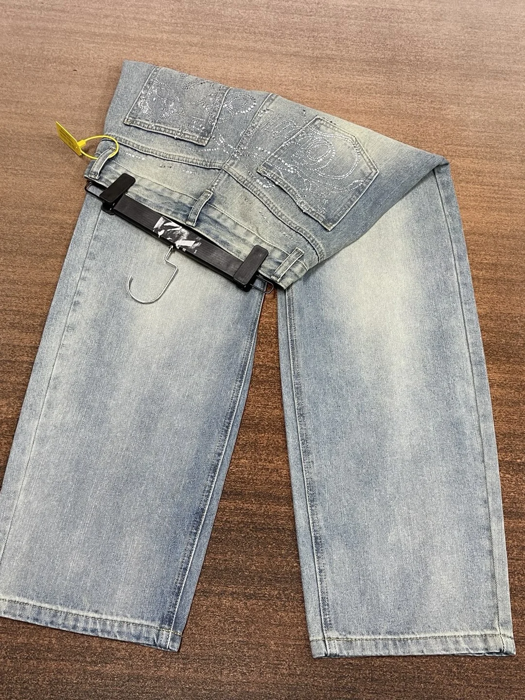 Heavy Du Embellied Women's Wide Leg Jeans l Waist No Stretch Denim Faion Autumn Season Ladies Loose Fit
Heavy Du Embellied Women's Wide Leg Jeans l Waist No Stretch Denim Faion Autumn Season Ladies Loose Fit
