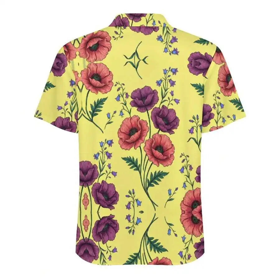 Vintage Botanical Poppies Bluebells Yellow Floral Casual Shirt With Turn-Down Collar
Vintage Botanical Poppies Bluebells Yellow Floral Casual Shirt With Turn-Down Collar