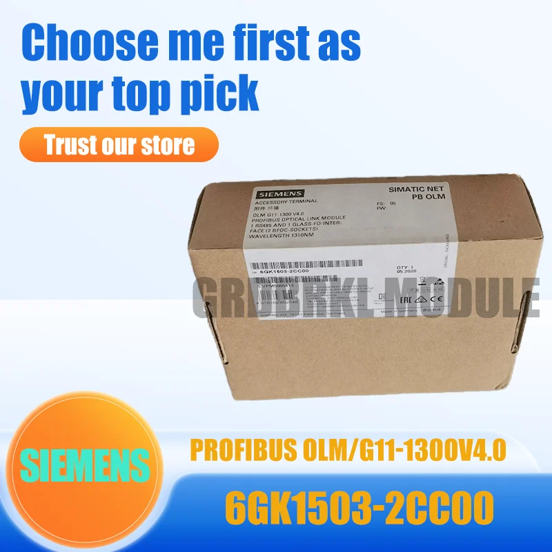 New Original SIEMENS 6GK1503-2CC00 PROFIBUS OLM/G11-1300 V4.0 Optical Link Module
New Original SIEMENS 6GK1503-2CC00 PROFIBUS OLM/G11-1300 V4.0 Optical Link Module