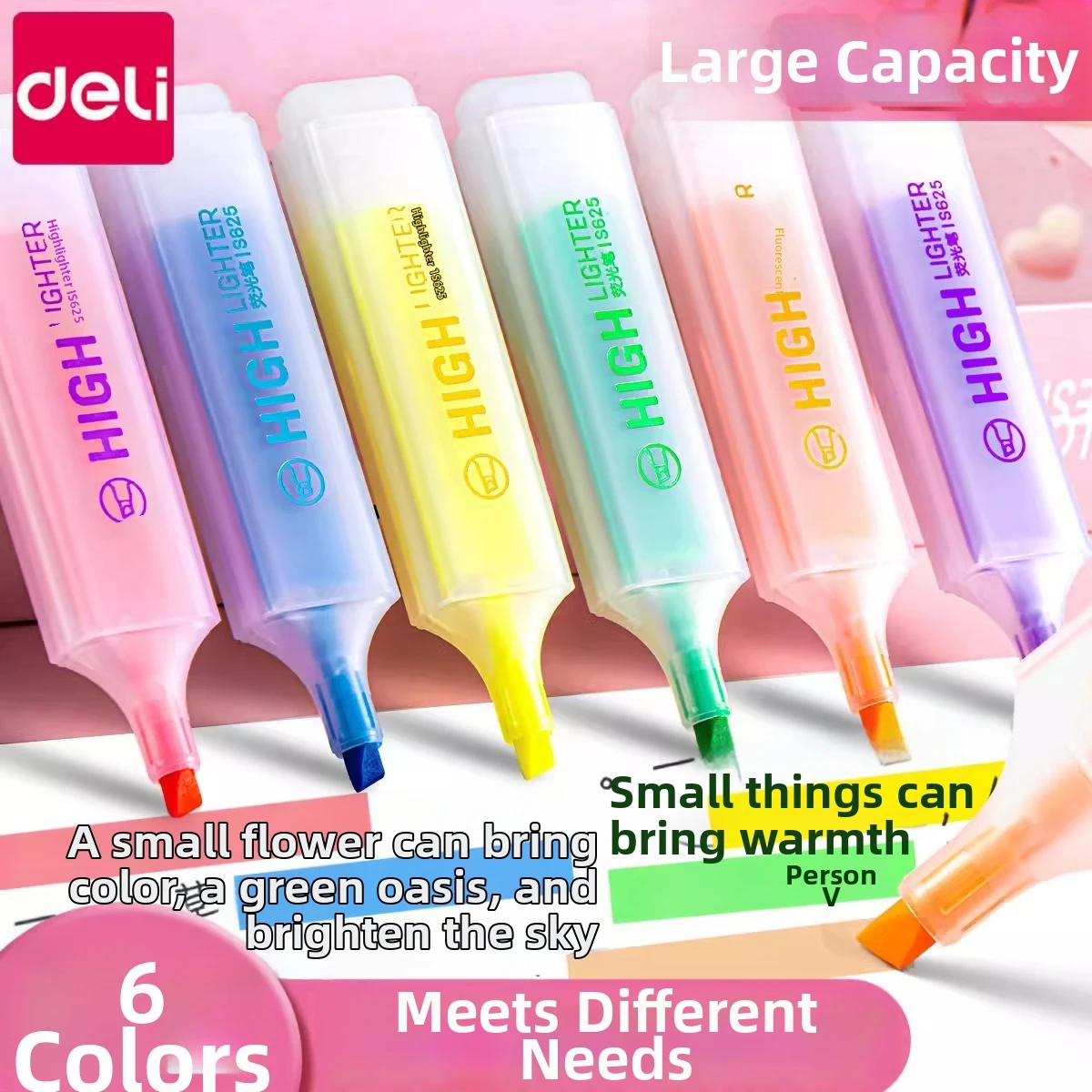 Set Of 6 S625 Highlighter Pens, Large Capacity Marker Pens, Stylus Pens, Color Marker Pens, Keys, And Eye-catching Color Pens
Set Of 6 S625 Highlighter Pens, Large Capacity Marker Pens, Stylus Pens, Color Marker Pens, Keys, And Eye-catching Color Pens