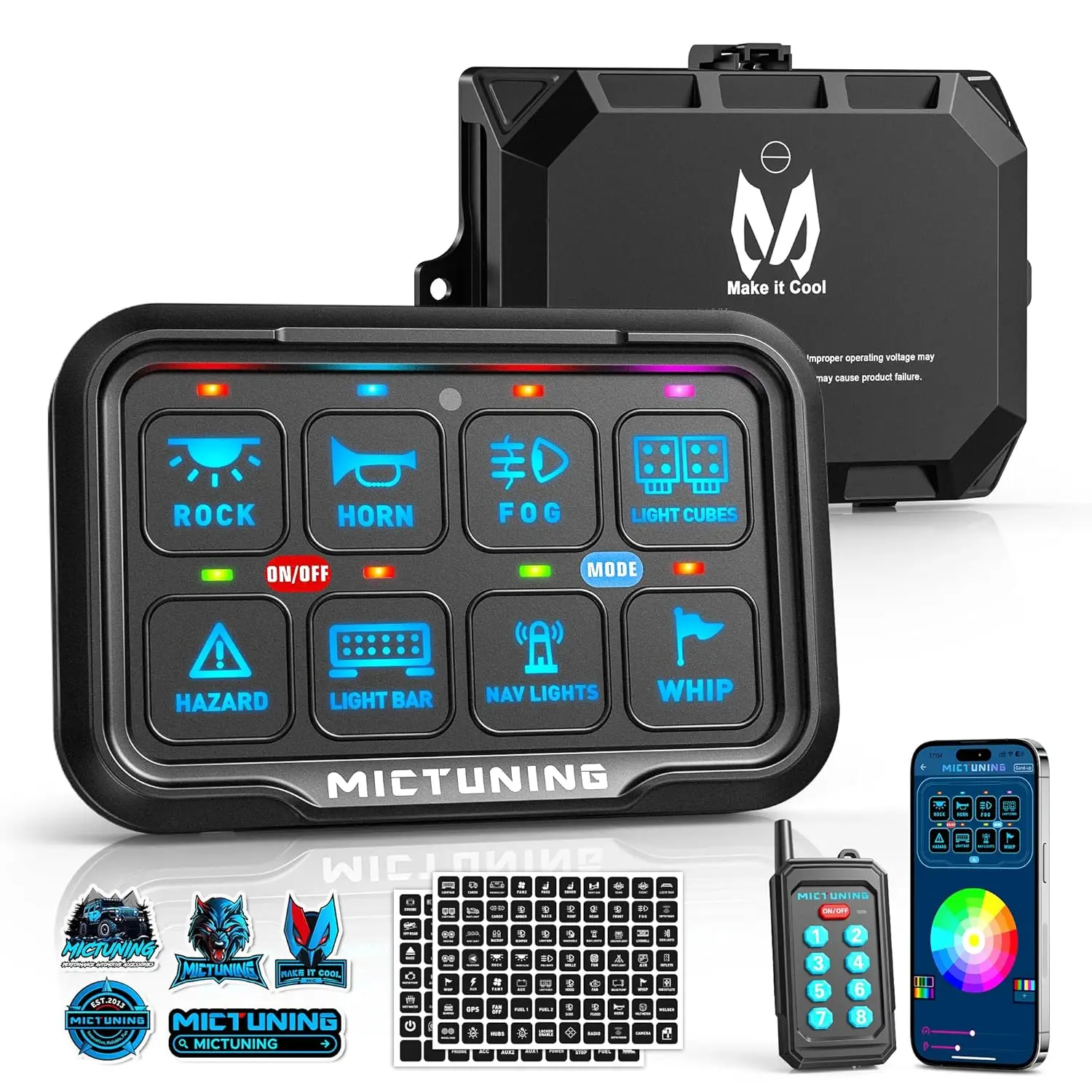 MICTUNING P8Y Ultra 6/8 Gang Switch Panel,Wireless APP Range Up To 230FT Multi-Control Remote,Auto-Dimmable Based On Environment
MICTUNING P8Y Ultra 6/8 Gang Switch Panel,Wireless APP Range Up To 230FT Multi-Control Remote,Auto-Dimmable Based On Environment
