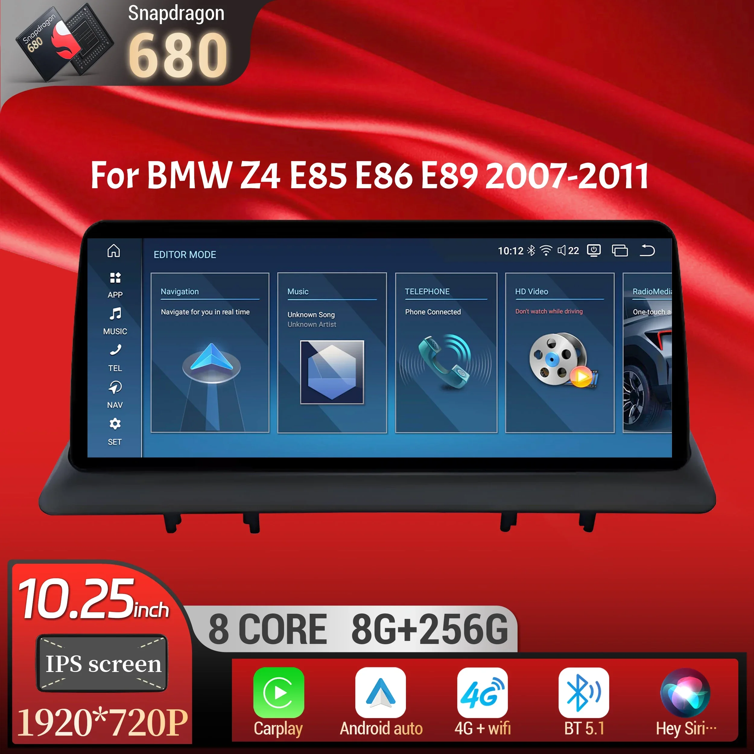 10.25 inch Android 14 For BMW Z4 E85 E86 E89 2007-2011 Car Radio 4G Wireless Bluetooth Carplay Snapdragon 680 Head Unit Screen
10.25 inch Android 14 For BMW Z4 E85 E86 E89 2007-2011 Car Radio 4G Wireless Bluetooth Carplay Snapdragon 680 Head Unit Screen
