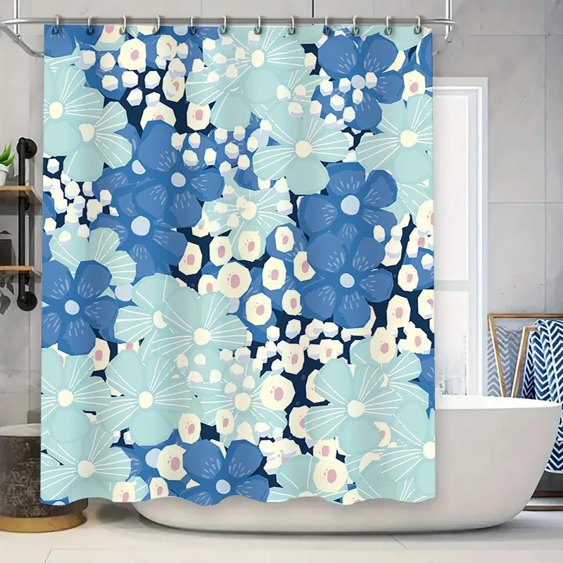 Синяя занавеска для душа с цветочным принтом, декор для ванной с крючками для аксессуаров для ванной комнаты, синие занавески для душа с цветочным принтом от Home Garde
Синяя занавеска для душа с цветочным принтом, декор для ванной с крючками для аксессуаров для ванной комнаты, синие занавески для душа с цветочным принтом от Home Garde