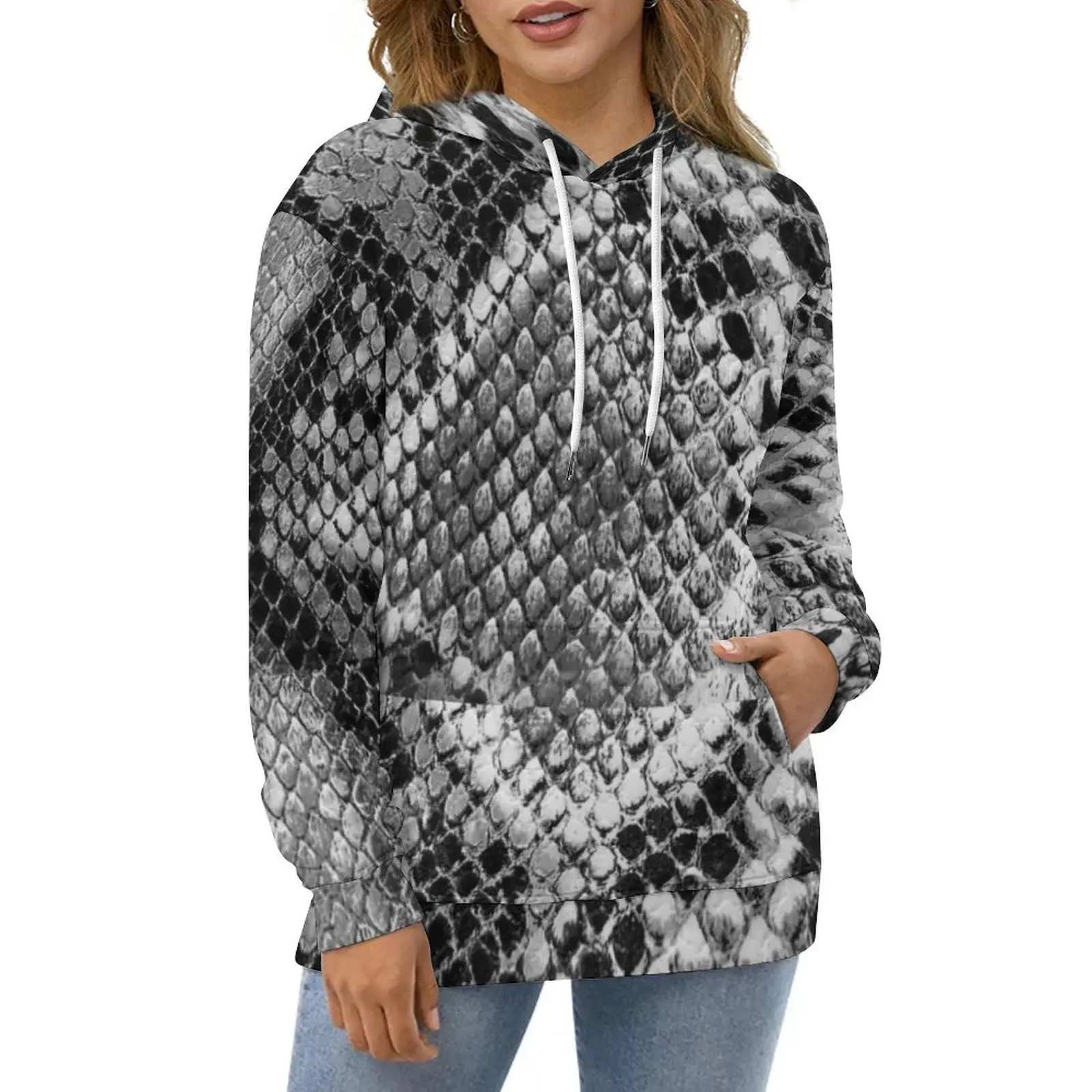 Black And Gray Snakeskin Hoodies Classic Animal Skin Street Fashion Pullover Hoodie Lady Modern Design Casual Hooded Sweatshirts
Black And Gray Snakeskin Hoodies Classic Animal Skin Street Fashion Pullover Hoodie Lady Modern Design Casual Hooded Sweatshirts