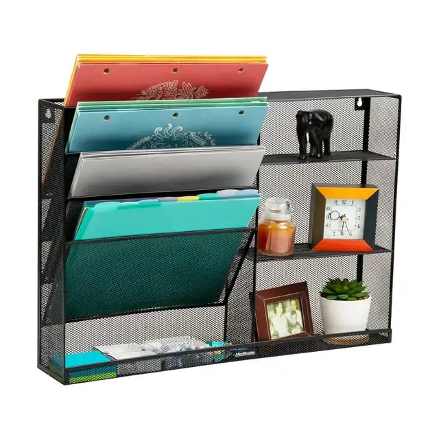 Mind Reader New 4-Tier Vertical File Storage and Shelves, Desktop Organizer, Wall Mount, Metal Black
Mind Reader New 4-Tier Vertical File Storage and Shelves, Desktop Organizer, Wall Mount, Metal Black
