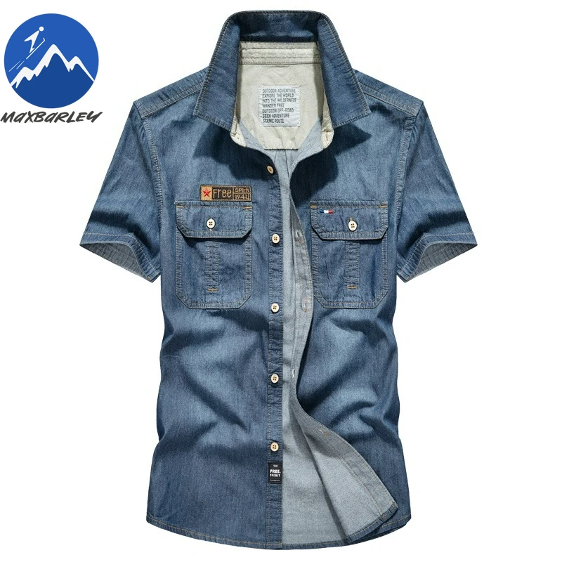COMXZ Men Short Sleeve Denim Shirt Fashion Retro Blue Cotton Button Cargo Shirts 2026 New Street Clothing Casual Lapel Work Top
COMXZ Men Short Sleeve Denim Shirt Fashion Retro Blue Cotton Button Cargo Shirts 2026 New Street Clothing Casual Lapel Work Top