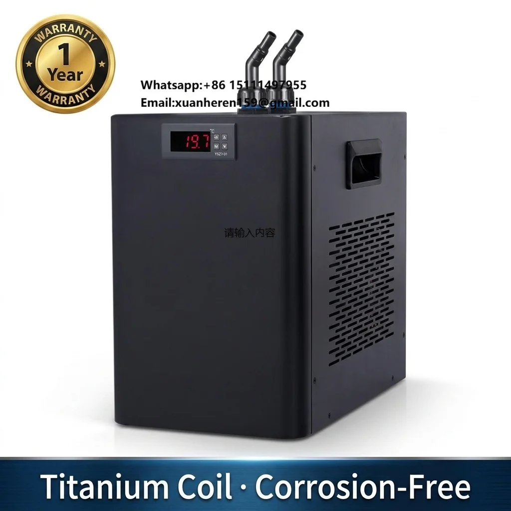 1HP 2600W Mini Water Chiller Cooler 220V Titanium Evaporator Energy Saving for Aquaculture Hydroponics Fish Farming OEM
1HP 2600W Mini Water Chiller Cooler 220V Titanium Evaporator Energy Saving for Aquaculture Hydroponics Fish Farming OEM