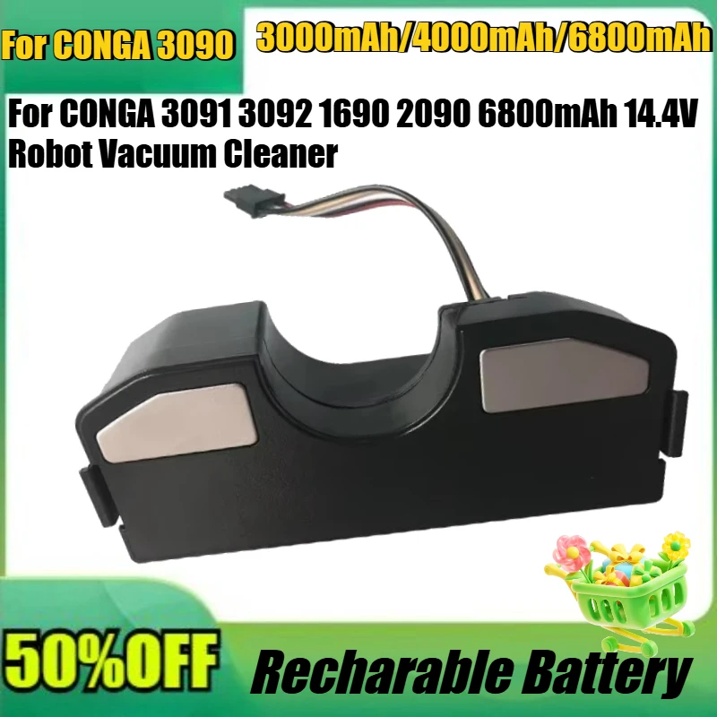 For Conga 3090 Cecotec Replacement for CONGA 3091 3092 1690 2090 6800mAh 14.4V Robot Vacuum Cleaner Accessories Spare Parts
For Conga 3090 Cecotec Replacement for CONGA 3091 3092 1690 2090 6800mAh 14.4V Robot Vacuum Cleaner Accessories Spare Parts