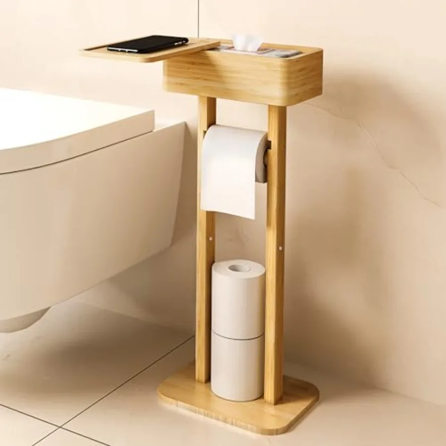 4-in-1 Toilet Paper Holder Stand with Storage Shelf Box 360° Rotating Bamboo Free Standing Toilet Tissue Roll Toilet Wipes Disp
4-in-1 Toilet Paper Holder Stand with Storage Shelf Box 360° Rotating Bamboo Free Standing Toilet Tissue Roll Toilet Wipes Disp
