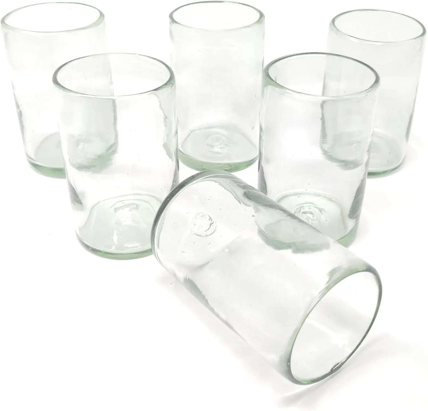 Hand Blown Mexican Drinking Glasses Set of 6 Clear Recycled Glass 14 oz Each
Hand Blown Mexican Drinking Glasses Set of 6 Clear Recycled Glass 14 oz Each