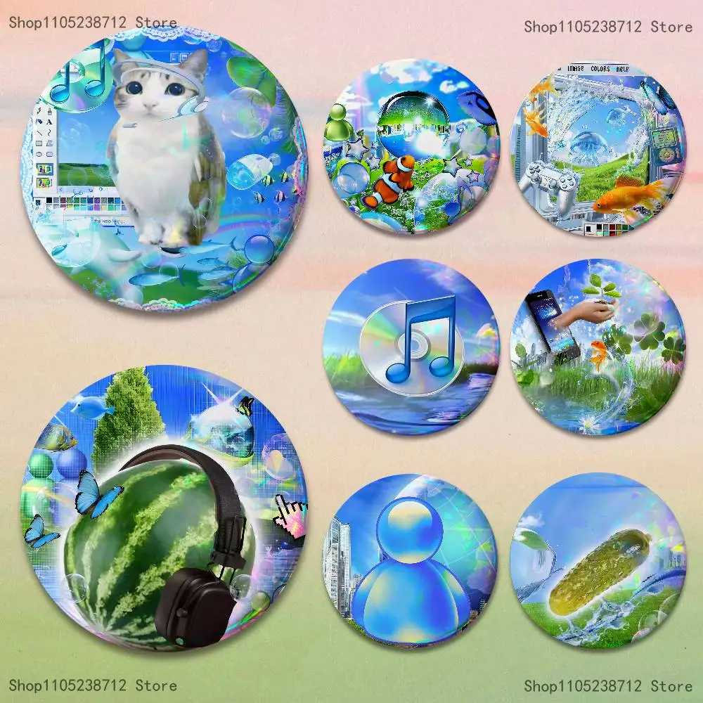 Frutiger Aero Art Badge on Backpack Clothes decoration Tinplate Round Brooch Funny Custom Gifts for Friend
Frutiger Aero Art Badge on Backpack Clothes decoration Tinplate Round Brooch Funny Custom Gifts for Friend