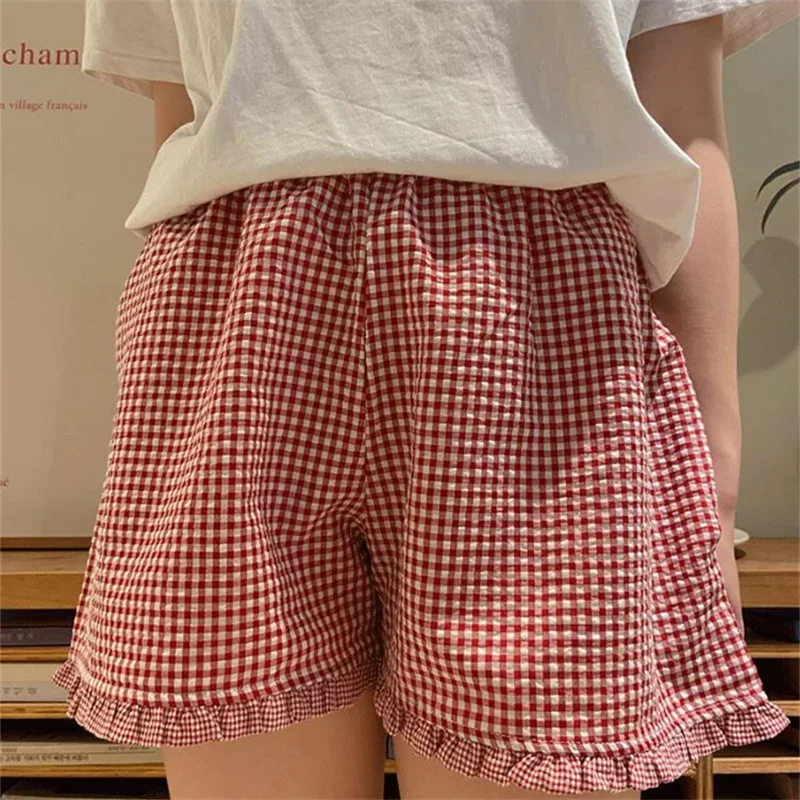 Y2K womens ruffle lounge shorts Plaid gingham print casual pajama shorts cute striped checkered sleep PJ bottom
Y2K womens ruffle lounge shorts Plaid gingham print casual pajama shorts cute striped checkered sleep PJ bottom