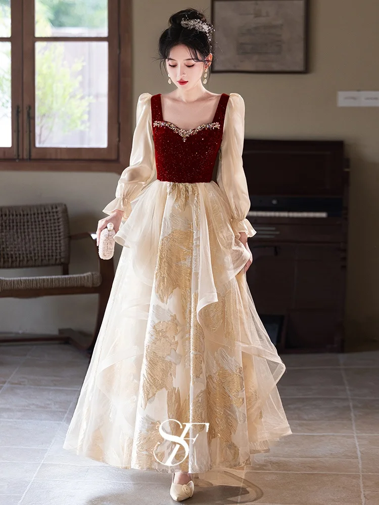 Red Long Sve Wedding Dr New Chinese Sle Bridal Gown for Engagement And Wedding Ceremony Floor Length Gown Princ Sle
Red Long Sve Wedding Dr New Chinese Sle Bridal Gown for Engagement And Wedding Ceremony Floor Length Gown Princ Sle