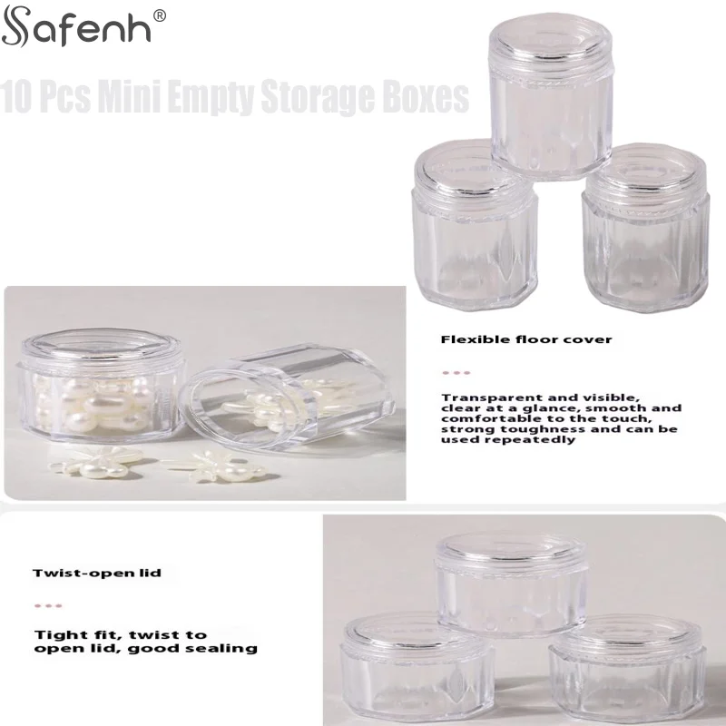10 Pcs Mini Transparent Empty Storage Boxes Octagonal Container Nails Art Rhinestone Beads Earring Gems Display Case Box
10 Pcs Mini Transparent Empty Storage Boxes Octagonal Container Nails Art Rhinestone Beads Earring Gems Display Case Box
