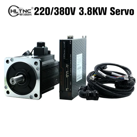 Hltnc 130st m15025 220v 380v 3.8kw 15nm 2500rpm kit servo motor ac de grande potência com driver série t3df t3 para torno gravador cnc