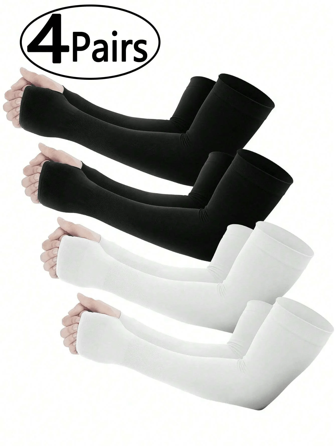 4 Pairs Summer UV Protection Cooling Arm Sleeves, Outdoor Sun Block Arm Cover Sleeves With Thumb Hole Sleeves For Arms
4 Pairs Summer UV Protection Cooling Arm Sleeves, Outdoor Sun Block Arm Cover Sleeves With Thumb Hole Sleeves For Arms
