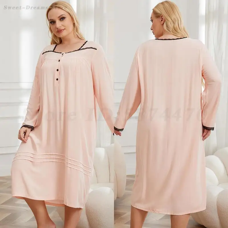 Женская ночная рубашка больших размеров 3XL 4XL, одежда для дома, весенне-осенняя новая кружевная ночная рубашка с длинными рукавами, одежда для сна, интимное белье, домашняя одежда
Женская ночная рубашка больших размеров 3XL 4XL, одежда для дома, весенне-осенняя новая кружевная ночная рубашка с длинными рукавами, одежда для сна, интимное белье, домашняя одежда