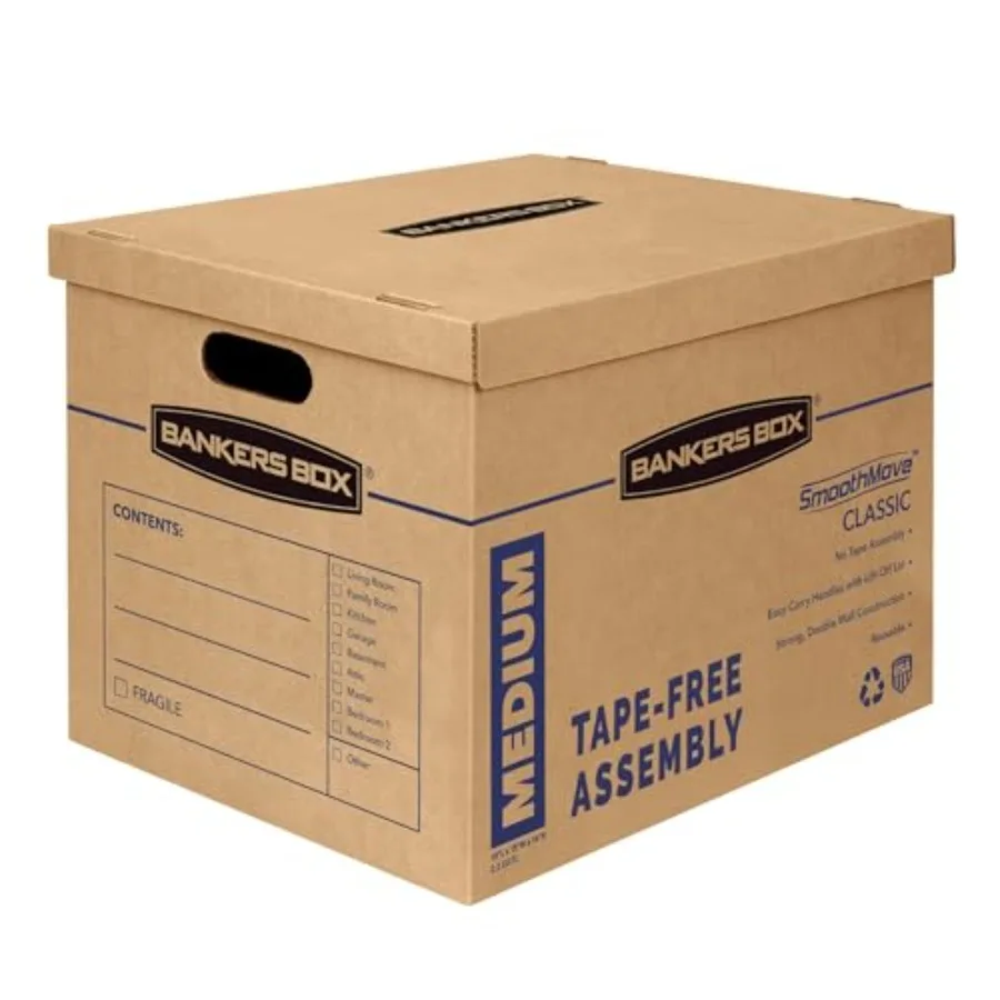Medium Stackable Moving Box 8-Pack Strong Enough to Carry Loads Without Breaking Tape-Free Assembly 19-in x 14.5-in x 15.5-in
Medium Stackable Moving Box 8-Pack Strong Enough to Carry Loads Without Breaking Tape-Free Assembly 19-in x 14.5-in x 15.5-in