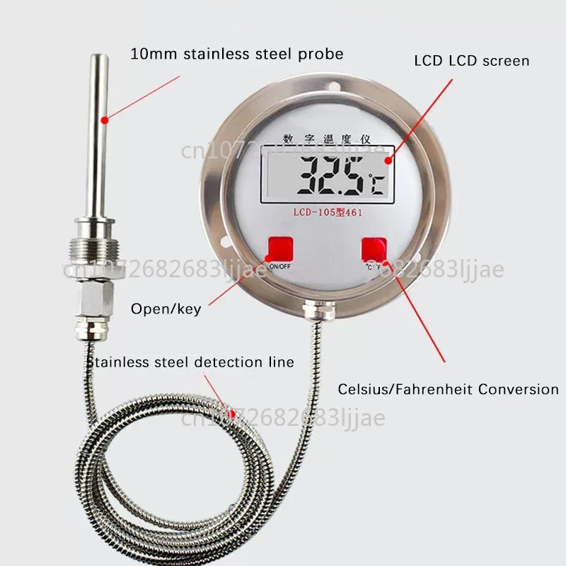 Stainless Steel High-Precision Digital Thermometer With Probe Display Sensor Electronic Water Temperature Meter
Stainless Steel High-Precision Digital Thermometer With Probe Display Sensor Electronic Water Temperature Meter