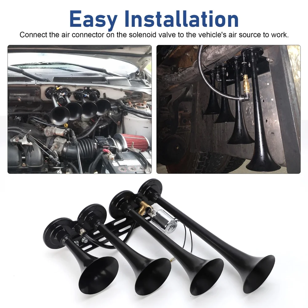 Четырехтрубный пневматический гудок для автомобиля 12В 24В 185дБ, громкий звук, подходит для грузовиков, поездов, лодок, тракторов, мотоциклов
Четырехтрубный пневматический гудок для автомобиля 12В 24В 185дБ, громкий звук, подходит для грузовиков, поездов, лодок, тракторов, мотоциклов