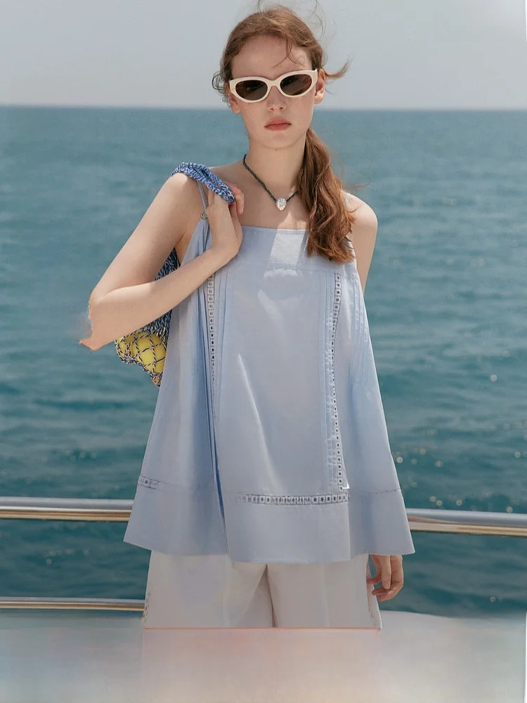 Elle Nautical Blue Linen Halter Neck Top Women's Summer 2026 New Style Casual Loose Fit Single Piece Casual Wear
Elle Nautical Blue Linen Halter Neck Top Women's Summer 2026 New Style Casual Loose Fit Single Piece Casual Wear
