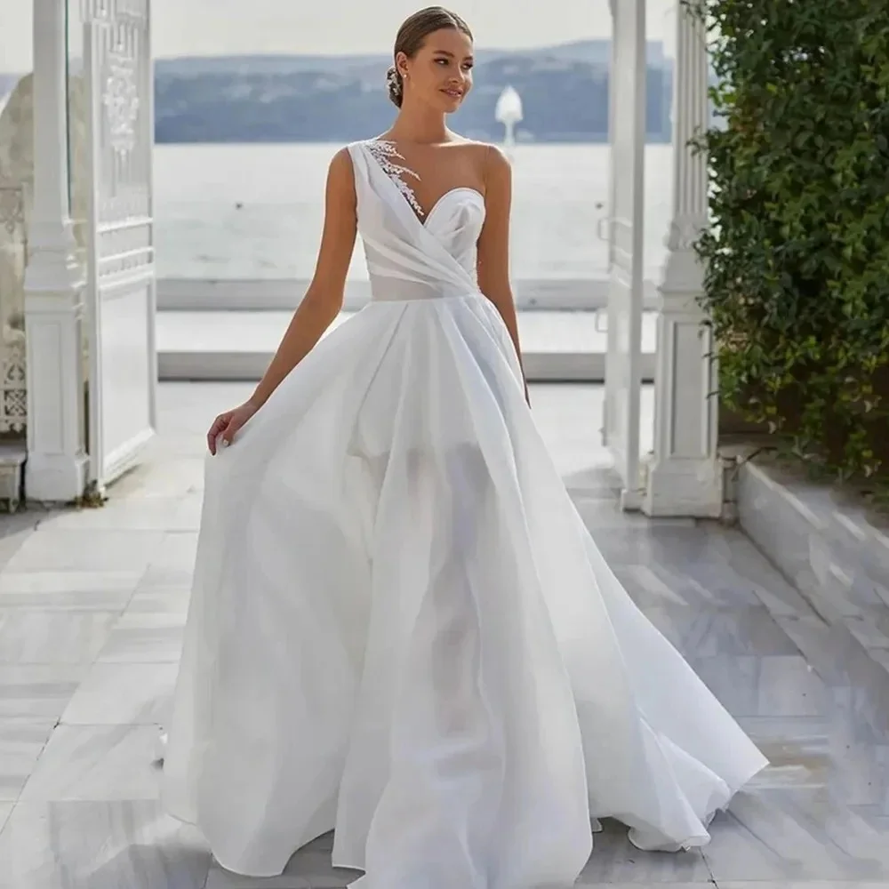 Illusion Backless Elegant Wedding Dresses Woman's Sexy Applique A Line Bride Gowns Formal Princess Beach Party Vestidos De Novia
Illusion Backless Elegant Wedding Dresses Woman's Sexy Applique A Line Bride Gowns Formal Princess Beach Party Vestidos De Novia
