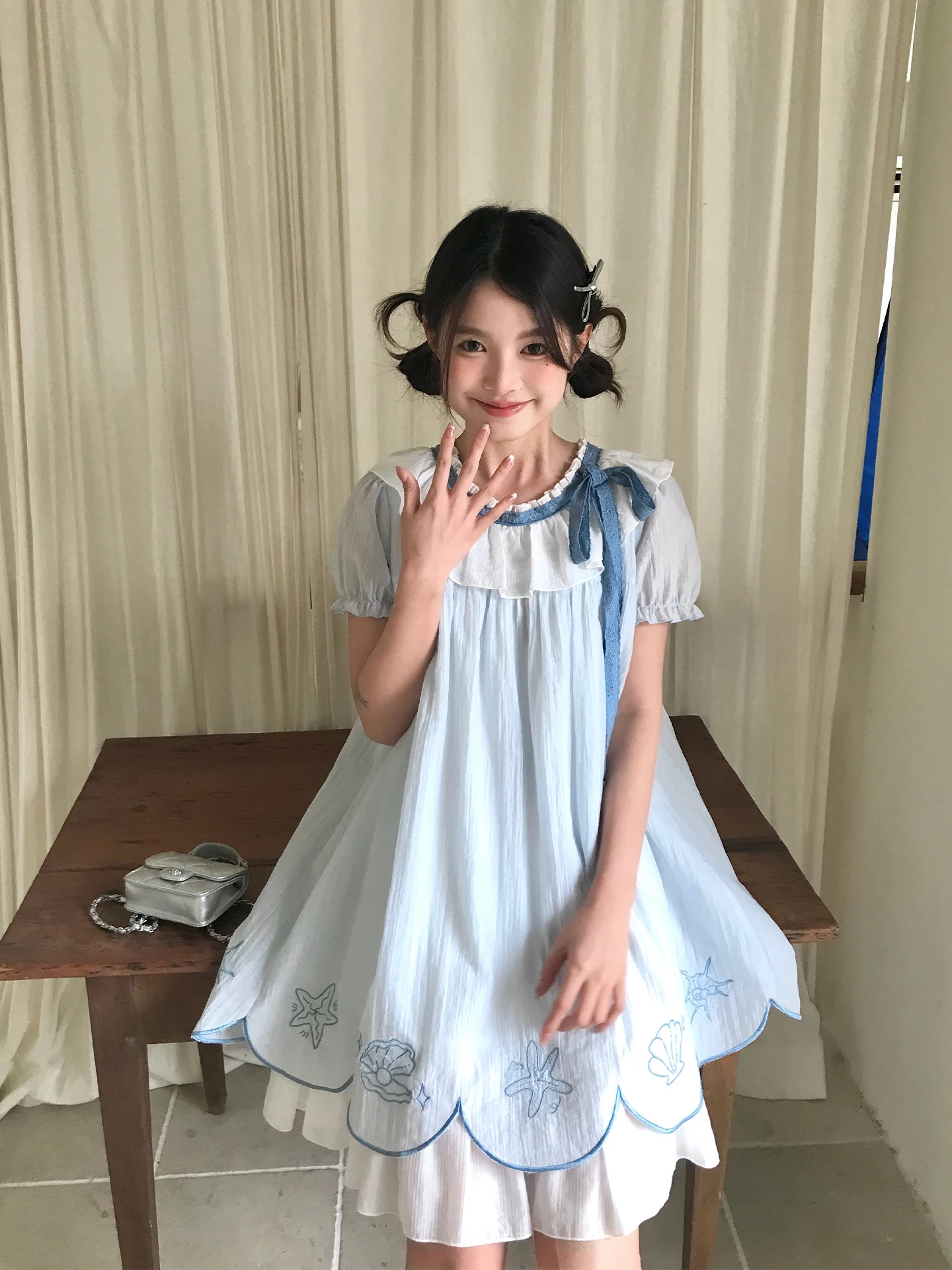 Tokyo Annual Record JK Blue Short Sleeve Dress Sweet Ocean Feeling Doll Skirt Women's Summer Size Genteel Dress
Tokyo Annual Record JK Blue Short Sleeve Dress Sweet Ocean Feeling Doll Skirt Women's Summer Size Genteel Dress