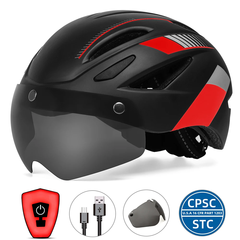 MTB Bicycle Helmet for Men Women Adult Goggles Cycling Helmet USB LED Taillight Mountain Road Scooter Racing Bike Safety Helmets
MTB Bicycle Helmet for Men Women Adult Goggles Cycling Helmet USB LED Taillight Mountain Road Scooter Racing Bike Safety Helmets