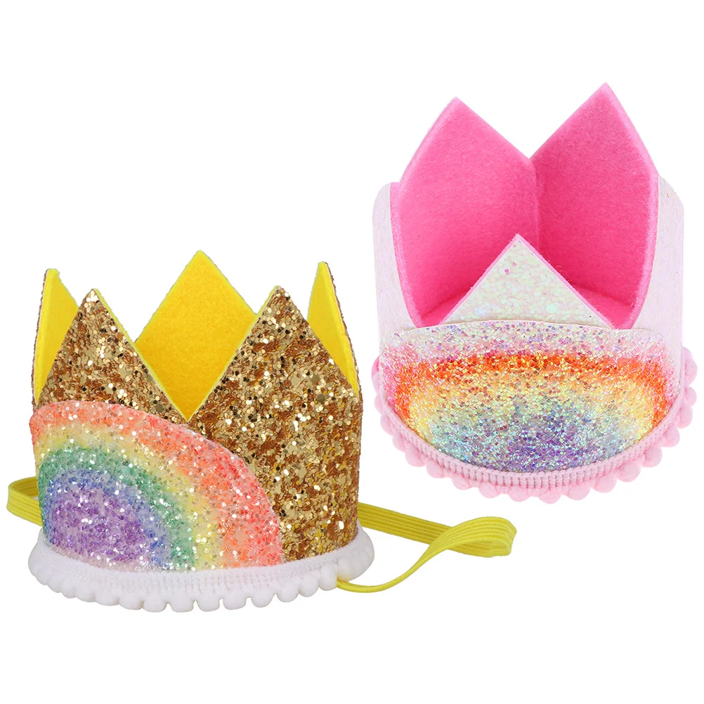 2Pcs Crown Glitter Rainbow Crown Headdress Hairb Fabric Birthday Lightweight Comfortable Baby Shower Gifts
2Pcs Crown Glitter Rainbow Crown Headdress Hairb Fabric Birthday Lightweight Comfortable Baby Shower Gifts