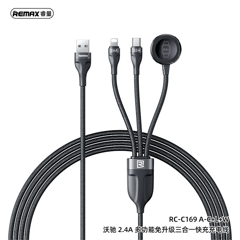 Многофункциональный беспроводной зарядный кабель Remax Wochi 2.4 «три в одном» с выходом Type-C для зарядки мобильных телефонов и устройств Apple Watch
Многофункциональный беспроводной зарядный кабель Remax Wochi 2.4 «три в одном» с выходом Type-C для зарядки мобильных телефонов и устройств Apple Watch