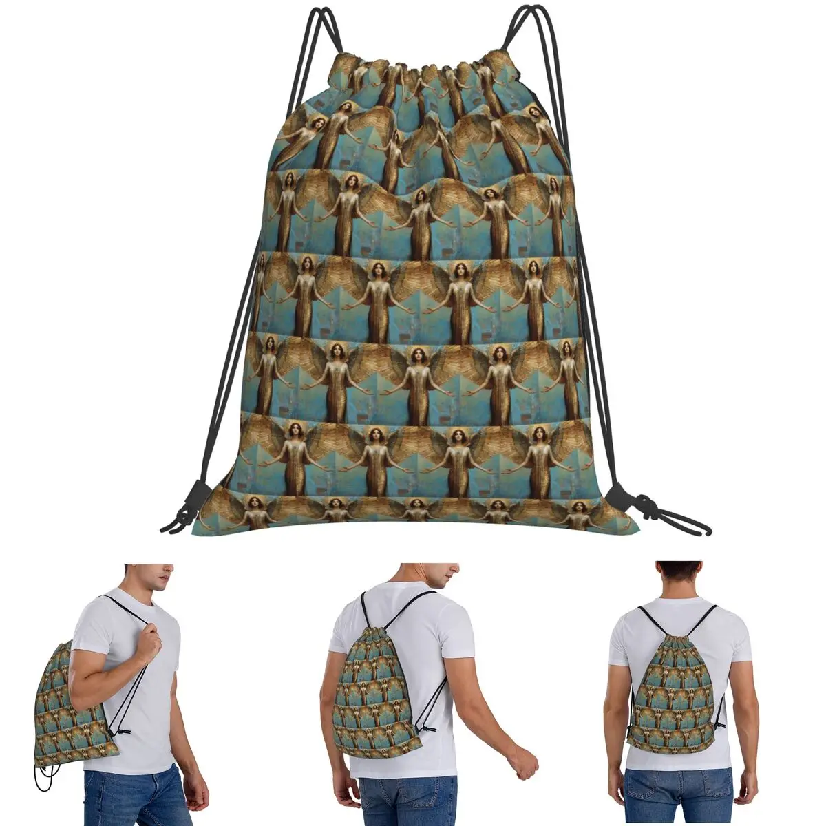 Spiritual Angel With Golden Wings Backpacks Multi-function Drawstring Bundle Pocket Sundries Bag Book Bags for Travel Students
Spiritual Angel With Golden Wings Backpacks Multi-function Drawstring Bundle Pocket Sundries Bag Book Bags for Travel Students