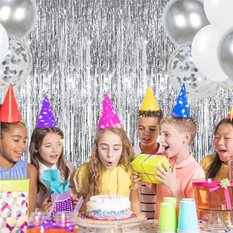Silver Foil Tassel Curtains, Silver Photo Booth Backdrop Streamer Curtains, Great For Holiday Decoration-AT36
Silver Foil Tassel Curtains, Silver Photo Booth Backdrop Streamer Curtains, Great For Holiday Decoration-AT36