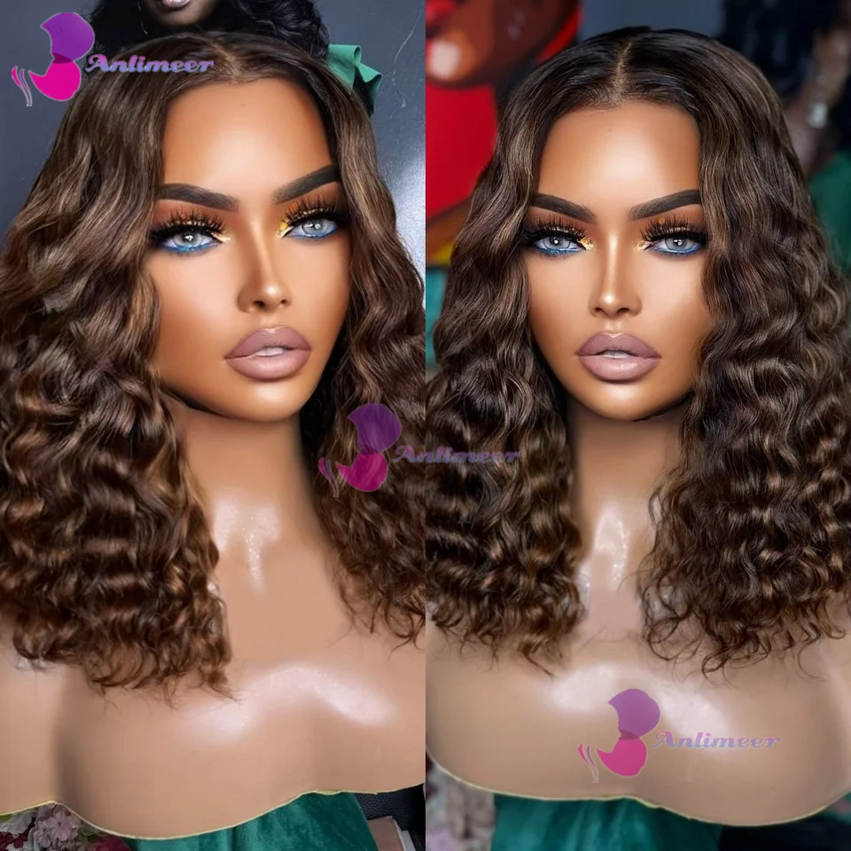 Deep Wave Short Bob Human Hair Glueless 5x5 Silk Top Closure Wigs for Black Women Bleached Knots Dark Brown Highlight Full Lace
Deep Wave Short Bob Human Hair Glueless 5x5 Silk Top Closure Wigs for Black Women Bleached Knots Dark Brown Highlight Full Lace