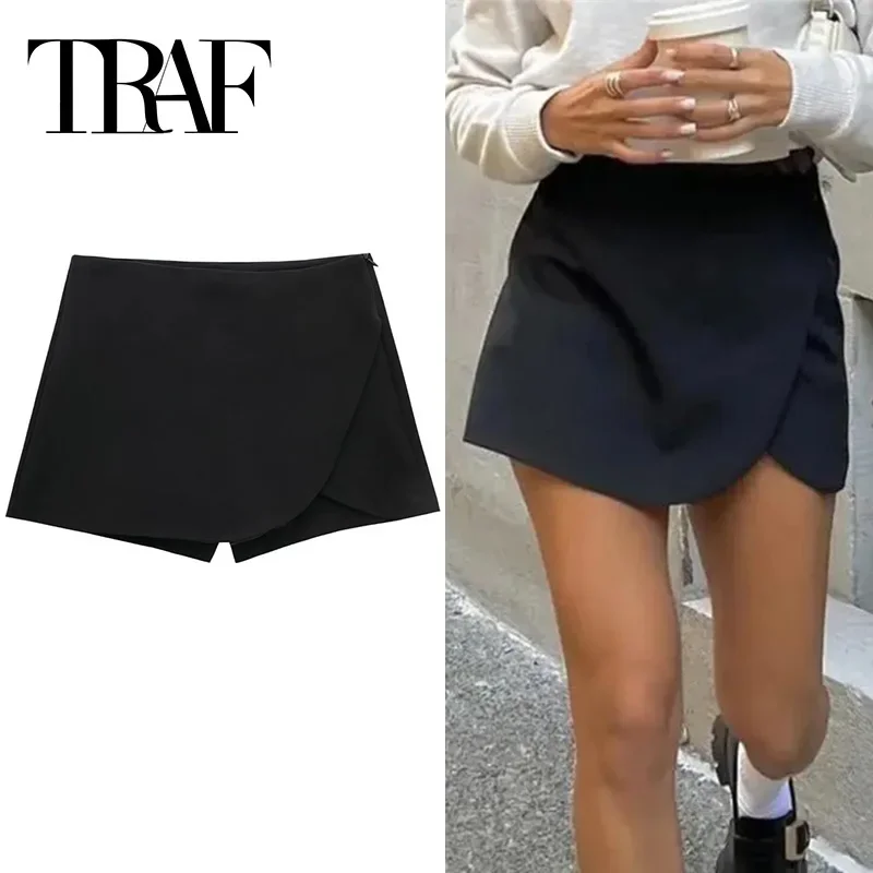 TRAF 2024 Black Mini Skirt Shorts Woman Fashion Asymmetric Skort For Women High Waist Short Skirts Woman Summer Casual Shorts
TRAF 2024 Black Mini Skirt Shorts Woman Fashion Asymmetric Skort For Women High Waist Short Skirts Woman Summer Casual Shorts