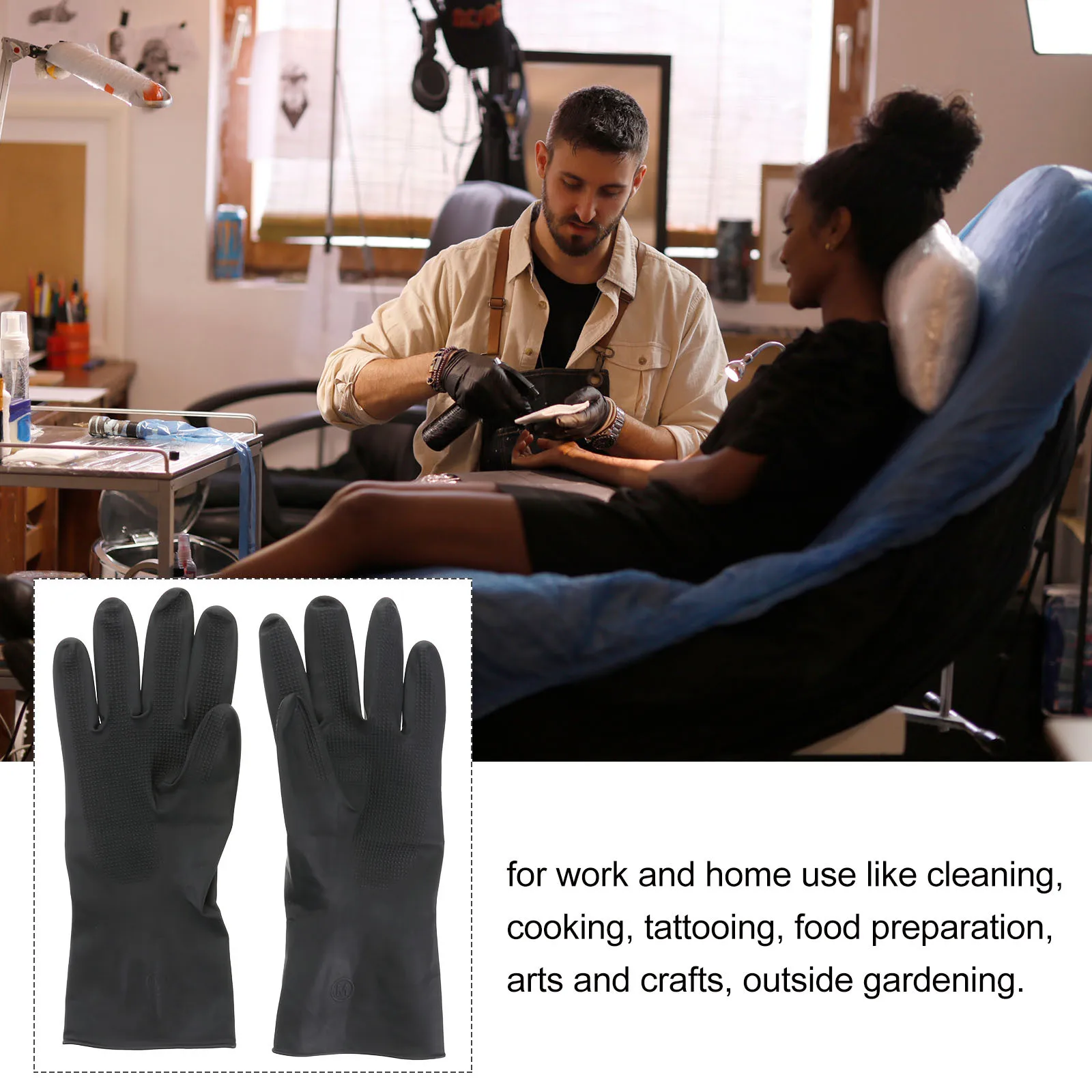 3Pairs Hair Dye Gloves Anti-Slip Waterproof Washable Hair Salon Gloves for Dyeing Coloring Home Cleaning Gardening Size S Black
3Pairs Hair Dye Gloves Anti-Slip Waterproof Washable Hair Salon Gloves for Dyeing Coloring Home Cleaning Gardening Size S Black