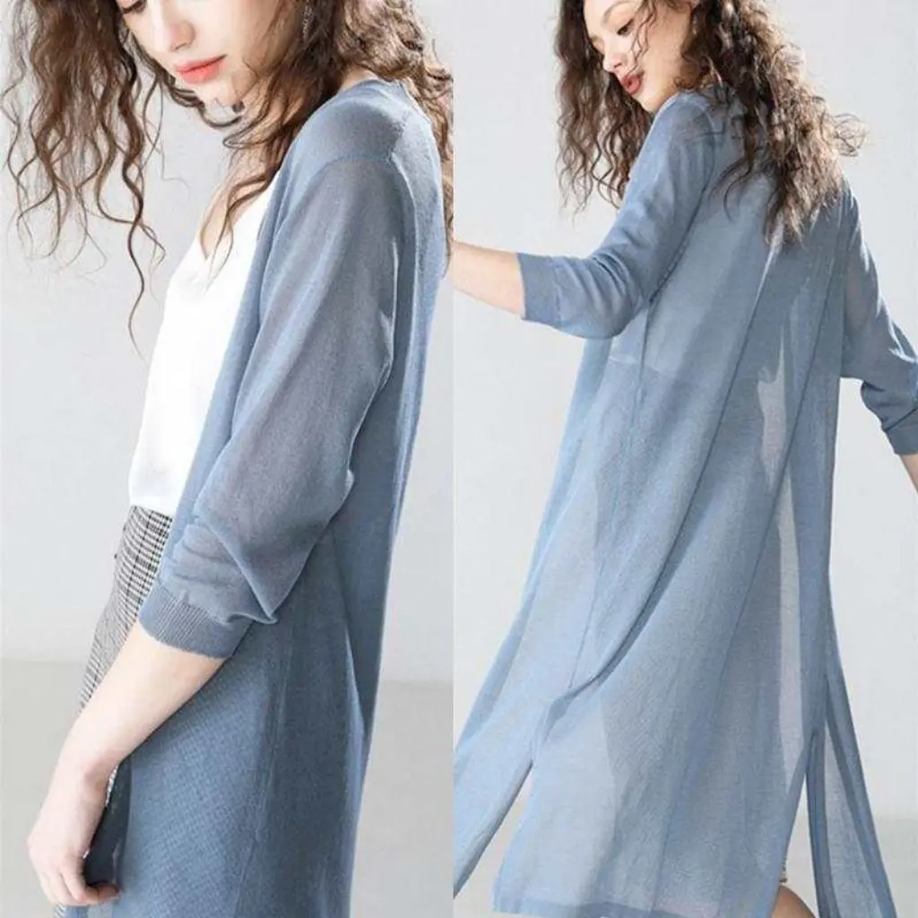 Women's Sun-Protective V-neck Cardigan Korean Style Elegant Loose Knitwear plus Size Summer Fashion
Women's Sun-Protective V-neck Cardigan Korean Style Elegant Loose Knitwear plus Size Summer Fashion