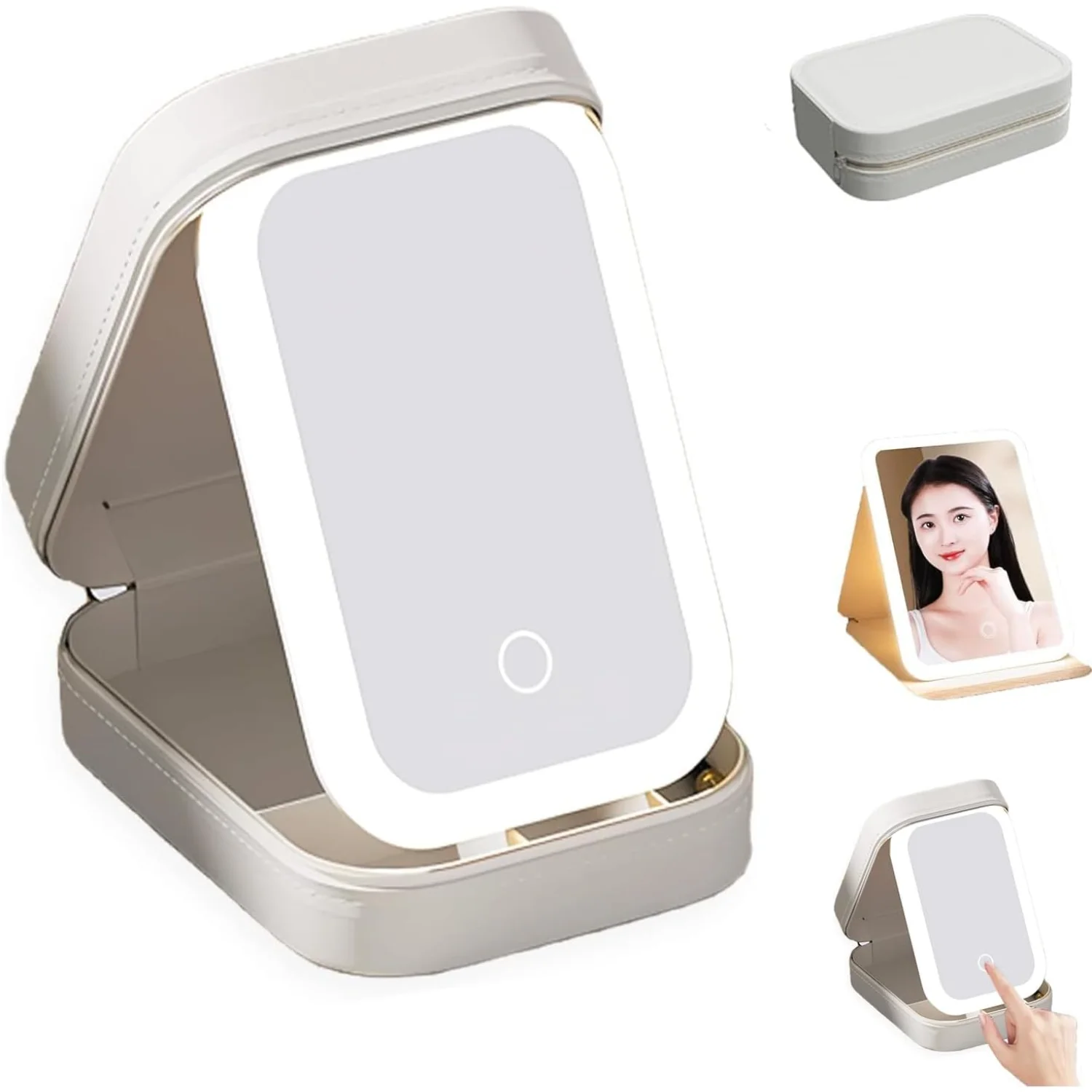 LED Three-Color Adjustable Makeup Mirror - Three Colors Brightness Adjustable Makeup Mirror with Lights, Portable Cosmetics Case
LED Three-Color Adjustable Makeup Mirror - Three Colors Brightness Adjustable Makeup Mirror with Lights, Portable Cosmetics Case