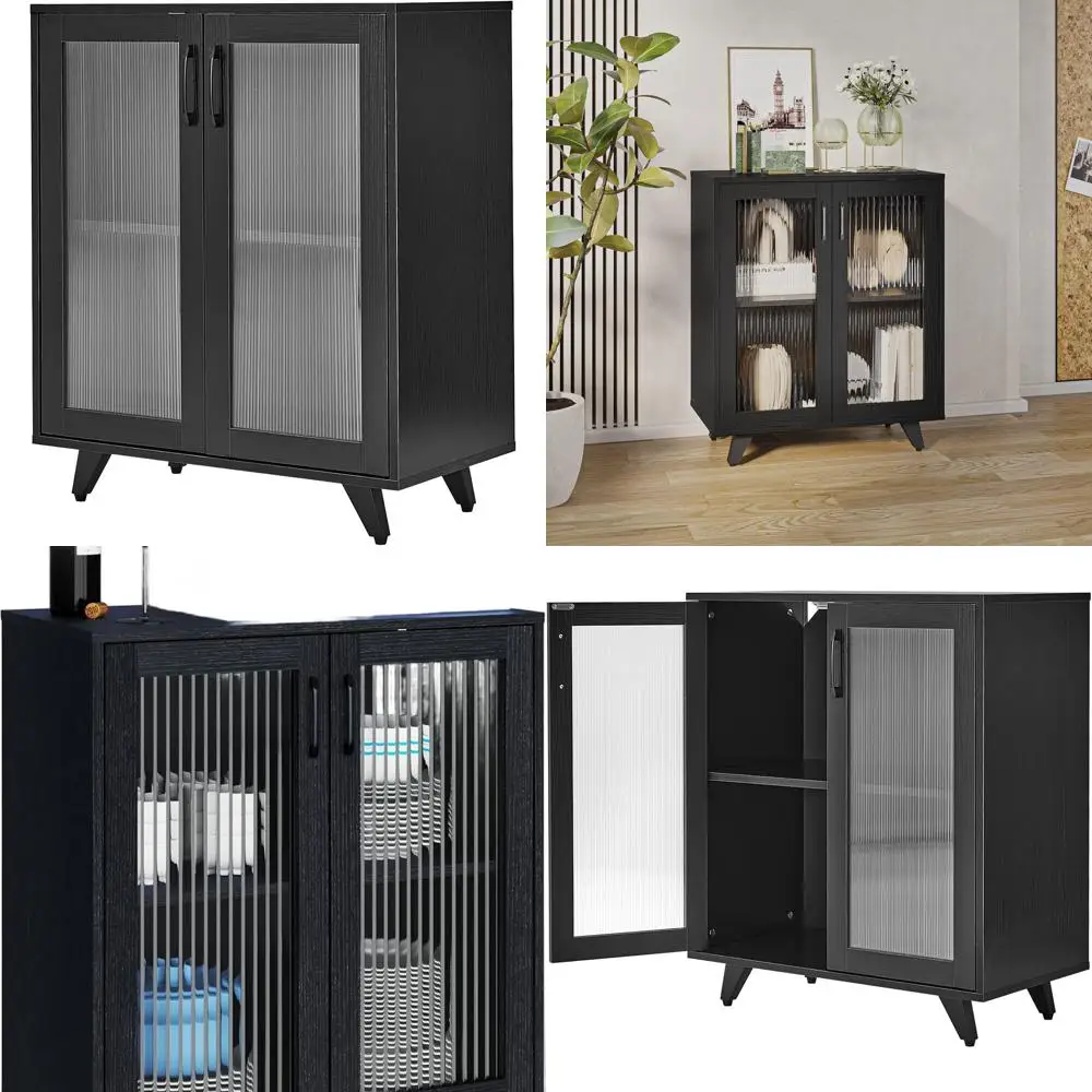 Black 27 Kitchen Buffet with Doors and Accent Sideboard Console Cabinet
Black 27 Kitchen Buffet with Doors and Accent Sideboard Console Cabinet