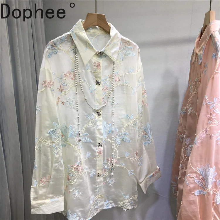 Luxury Embroidery Diamonds Single-breasted Loose Cardigans Top Lightweight Sunscreen Shirt Summer Women Long Sleeve Thin Blouses
Luxury Embroidery Diamonds Single-breasted Loose Cardigans Top Lightweight Sunscreen Shirt Summer Women Long Sleeve Thin Blouses