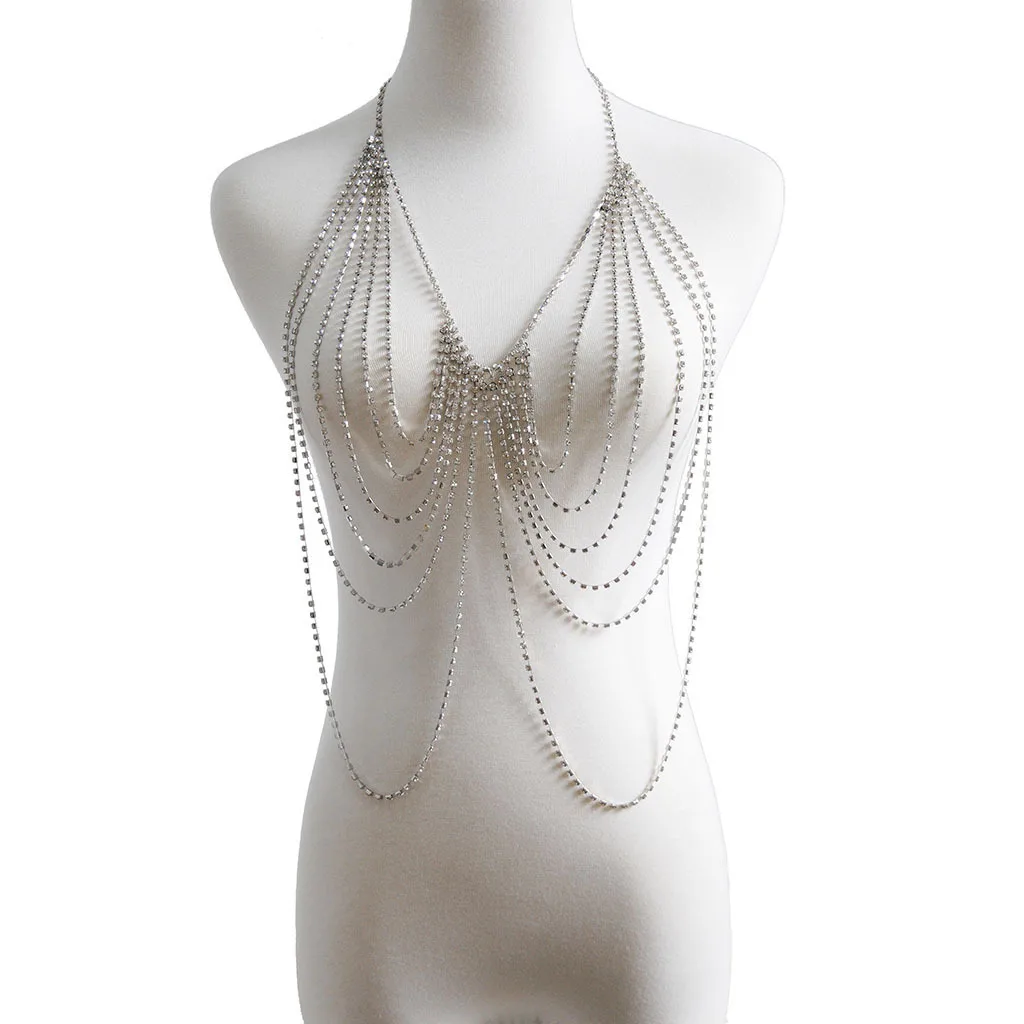 Accessories Personalized Fashionable Rhinestone Breast Chain Multi-layer Tassel Flash Diamond Clothing Metal Body Chain
Accessories Personalized Fashionable Rhinestone Breast Chain Multi-layer Tassel Flash Diamond Clothing Metal Body Chain