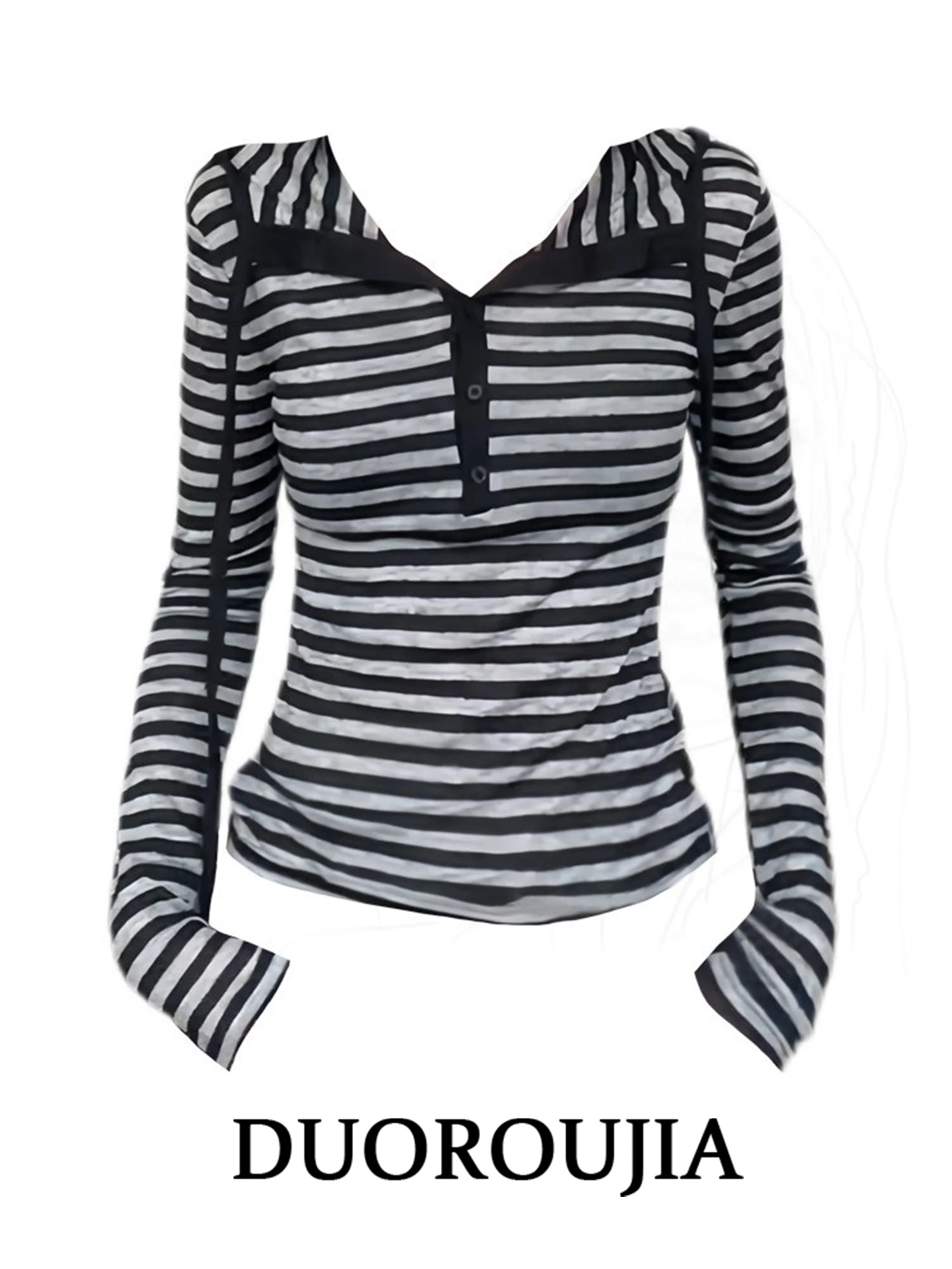 plus Size Korean Style Striped Long Sleeve T-Shirt with Hood And Button for Women Summer Sun Protection Top Women's Fashion
plus Size Korean Style Striped Long Sleeve T-Shirt with Hood And Button for Women Summer Sun Protection Top Women's Fashion