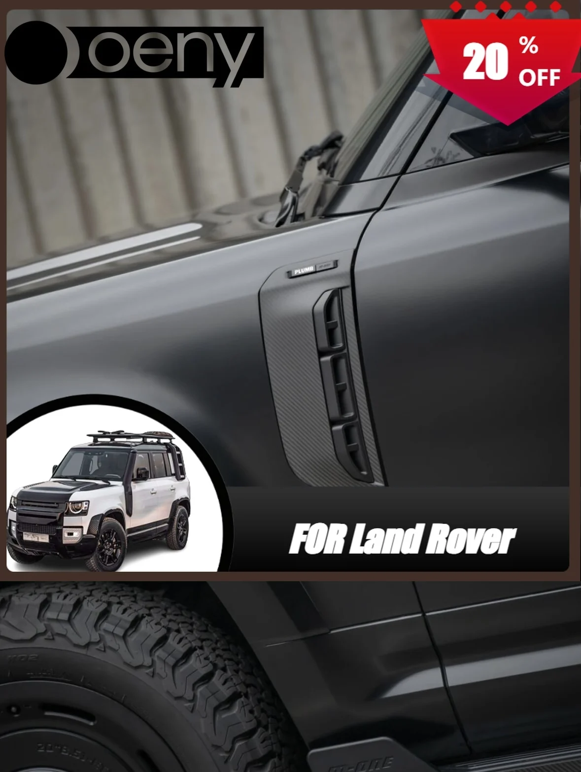 Fit For Plumb Carbon Fiber Look Side Body Intake Grille Fender Air Vent Decoration Cover Trim Land Rover Defender 2020-2025 L663
Fit For Plumb Carbon Fiber Look Side Body Intake Grille Fender Air Vent Decoration Cover Trim Land Rover Defender 2020-2025 L663