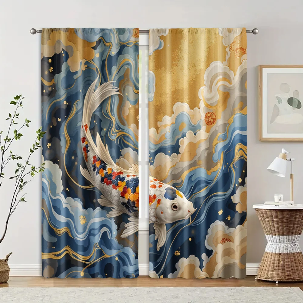 2 pcs, filtering curtains (excluding rods, non-movable, without batteries) Japanese Koi for use in bedrooms and living rooms
2 pcs, filtering curtains (excluding rods, non-movable, without batteries) Japanese Koi for use in bedrooms and living rooms
