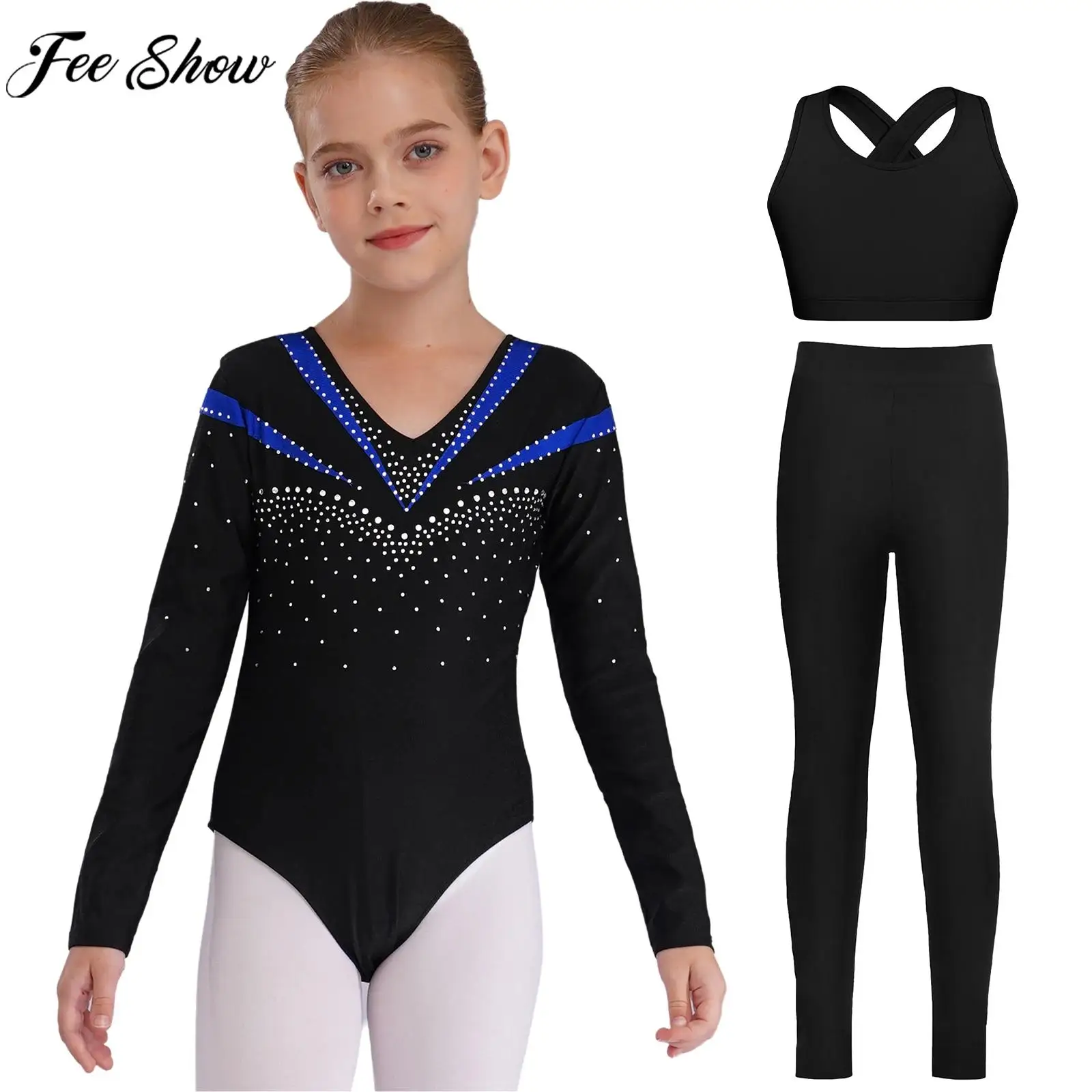 Детский купальник с длинными рукавами и стразами для девочек, гимнастический купальник для фигурного катания с жилетом, леггинсы, комплект боди для балета, танца, акробатики, йоги
Детский купальник с длинными рукавами и стразами для девочек, гимнастический купальник для фигурного катания с жилетом, леггинсы, комплект боди для балета, танца, акробатики, йоги