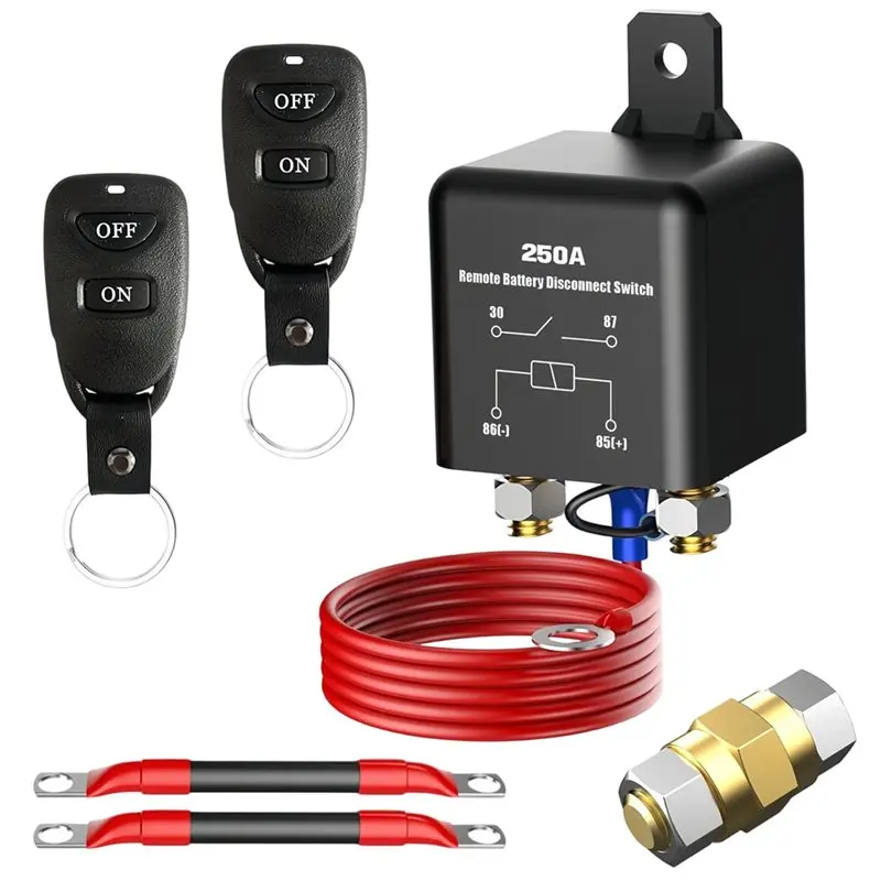 YWDZ-Wireless Master Cut-Off Kill-Switch With Key Fob 12V 250A Side Post Remote Battery Disconnect Switch
YWDZ-Wireless Master Cut-Off Kill-Switch With Key Fob 12V 250A Side Post Remote Battery Disconnect Switch