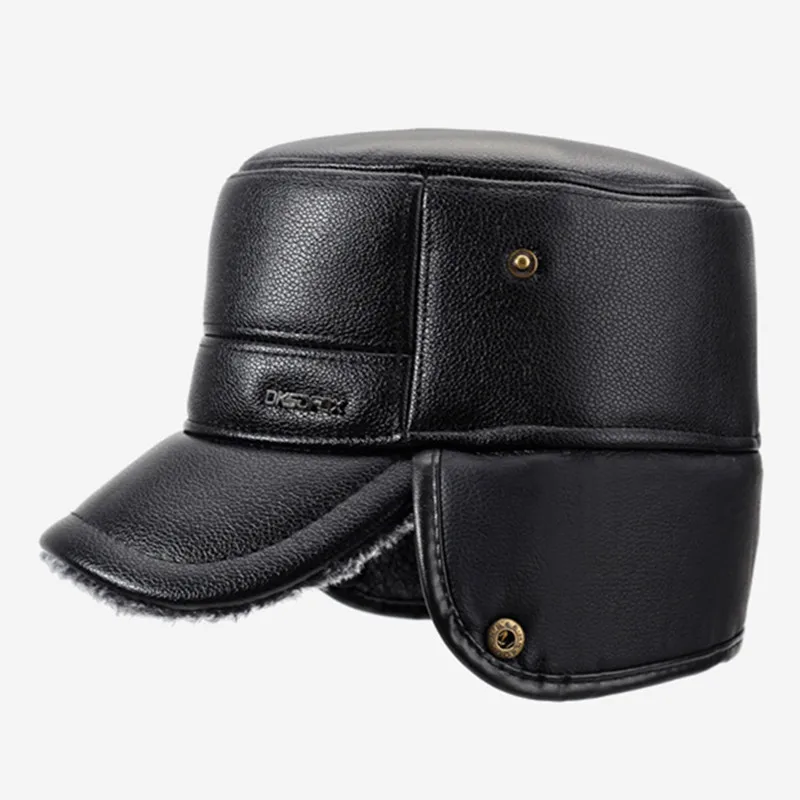 Winter PU Faux Leather Plush Thickened Warm Military Hats Flat Top Caps For Men Fitted Coldproof Earmuffs Hat Cycling Sports Cap
Winter PU Faux Leather Plush Thickened Warm Military Hats Flat Top Caps For Men Fitted Coldproof Earmuffs Hat Cycling Sports Cap