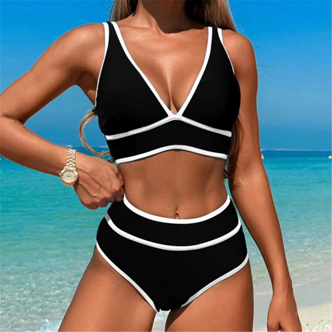 Sexy V Neck Printed Bikini Set Female Summer Women High Waist Split Swimsuit Swimwear Two-pieces Bather Bathing Suits
Sexy V Neck Printed Bikini Set Female Summer Women High Waist Split Swimsuit Swimwear Two-pieces Bather Bathing Suits
