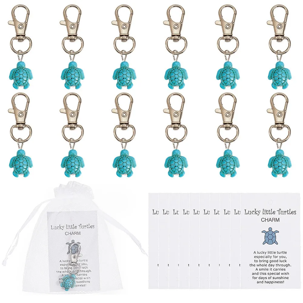 30Pcs Resin Tortoise Pendant Decoration with Alloy Clasps and Card Paper Bag Dark Turquoise 52mm
30Pcs Resin Tortoise Pendant Decoration with Alloy Clasps and Card Paper Bag Dark Turquoise 52mm