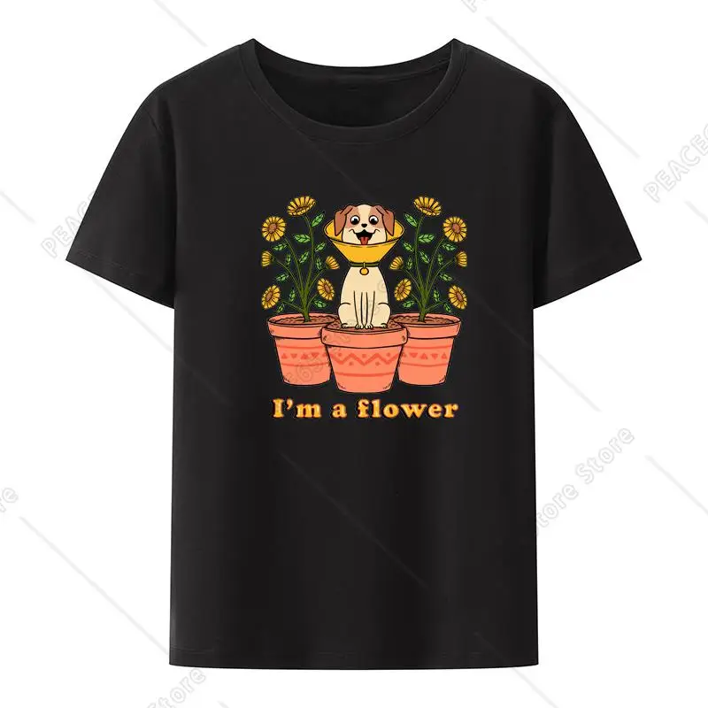 I Am A Flower Dog Printed T-Shirt Top Flower Power Style Cool Y2k Tops Women Pattern T-Shirts Character Poleras Mujer Hip Hop
I Am A Flower Dog Printed T-Shirt Top Flower Power Style Cool Y2k Tops Women Pattern T-Shirts Character Poleras Mujer Hip Hop