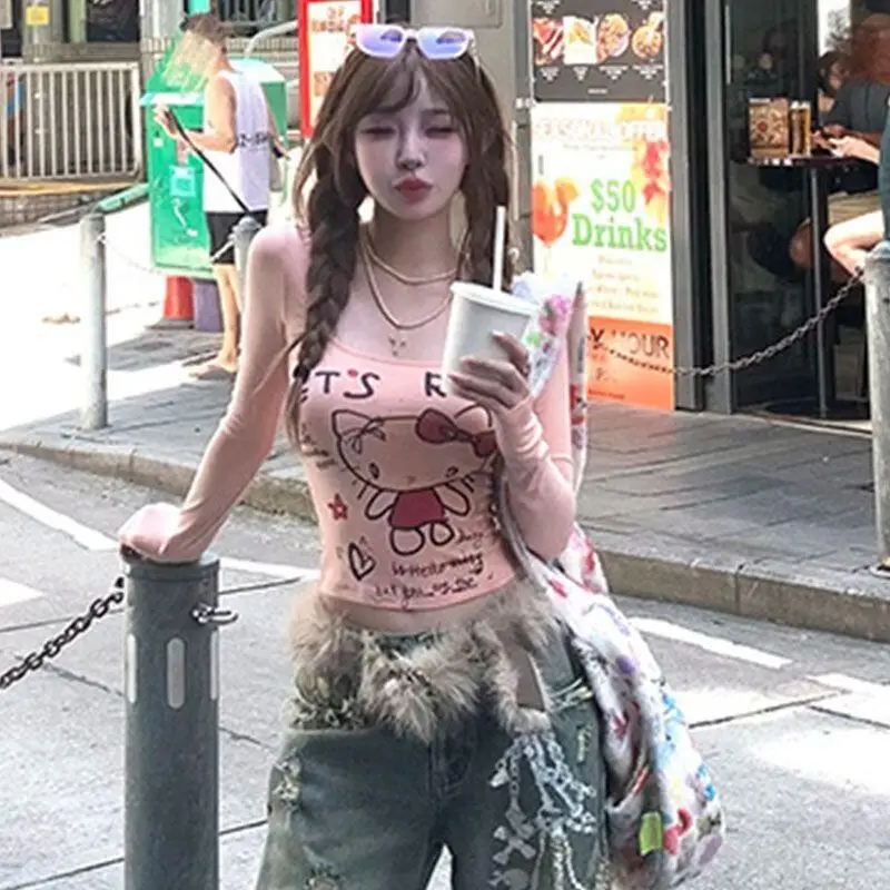 Kawaii Аниме Модная повседневная осенне-зимняя короткая футболка с длинными рукавами Slim Fit Base Top Sanrio Hello Kitty Комплект из двух предметов Новый
Kawaii Аниме Модная повседневная осенне-зимняя короткая футболка с длинными рукавами Slim Fit Base Top Sanrio Hello Kitty Комплект из двух предметов Новый